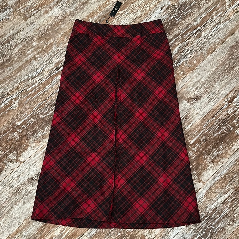NWT TALBOTS Tartan Plaid Wool Blend Maxi Skirt Size 14
